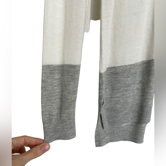 Vince Longline Sweater Viscose Cashmere Blend Long Sleeve White Grey Sz Small - Picture 6 of 11